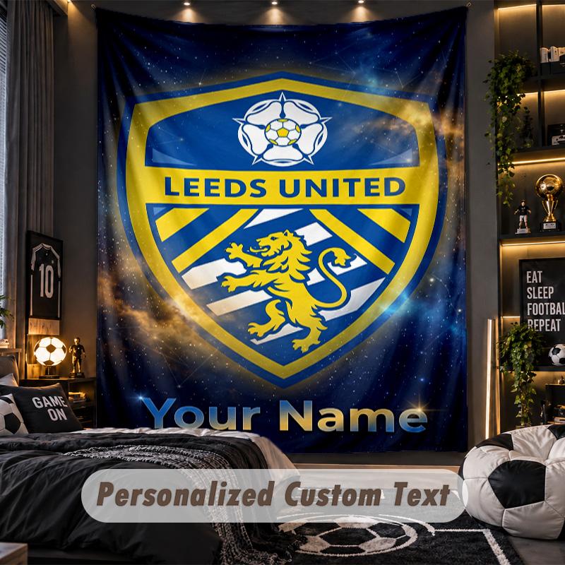 TapestryLeeds United Custom Name Text Personalized Wall Hanging Tapestry Home Wall Decor