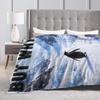 Nihilist Penguin But Why Flannel Blanket Creative Throw Blankets for Sofa Bedding Lounge 125*100cm Rug Piece,