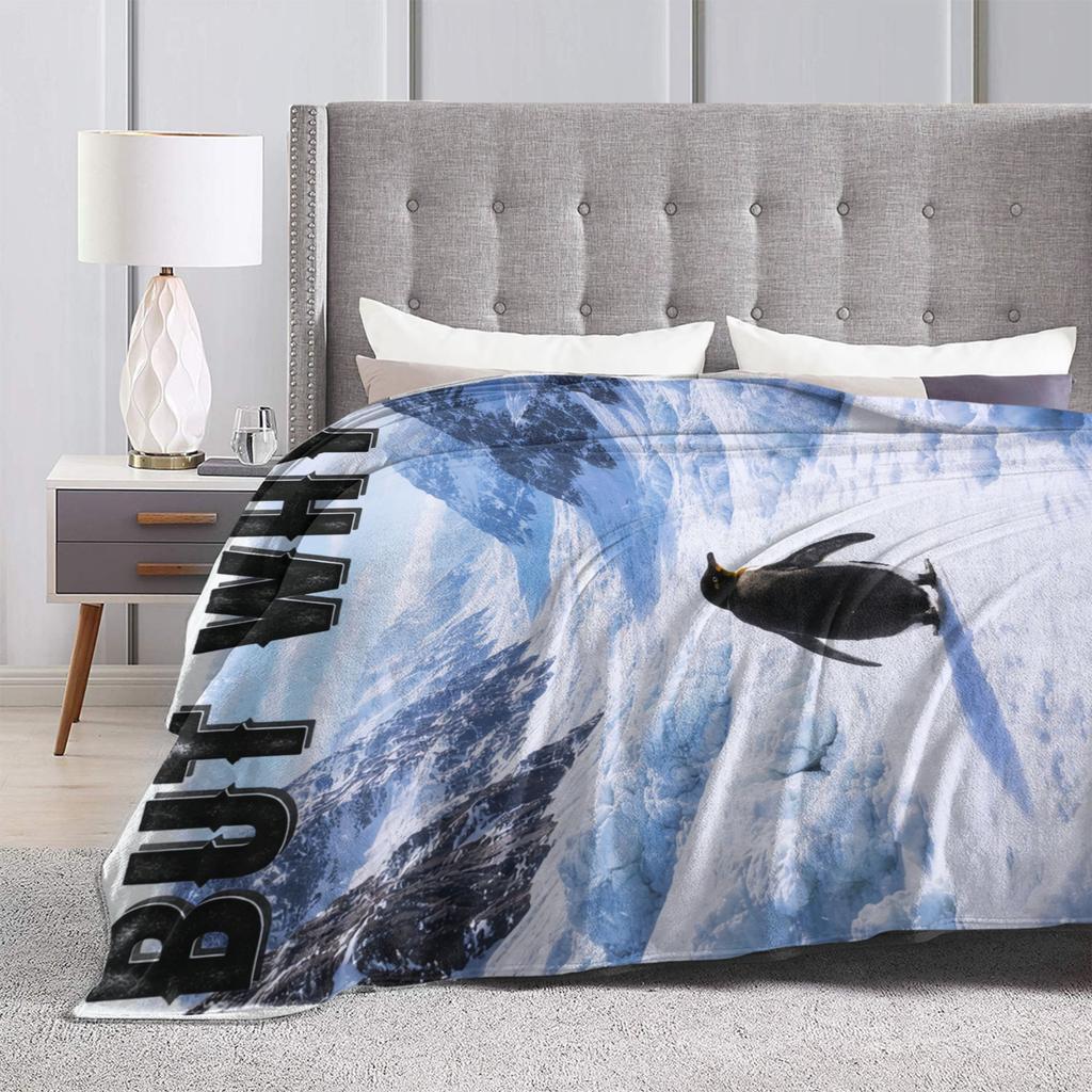 Nihilist Penguin But Why Flannel Blanket Creative Throw Blankets for Sofa Bedding Lounge 125*100cm Rug Piece,