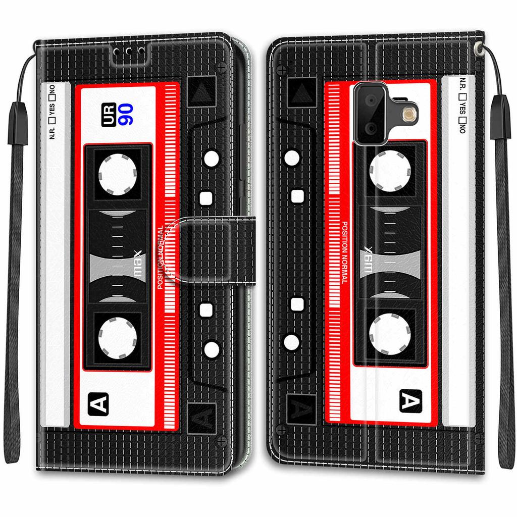 Luxury Painted Leather Case Wallet Book Style Protective Cover for Samsung Galaxy J6 Prime/J6 Plus/J6 (2018) J600/J5/J3