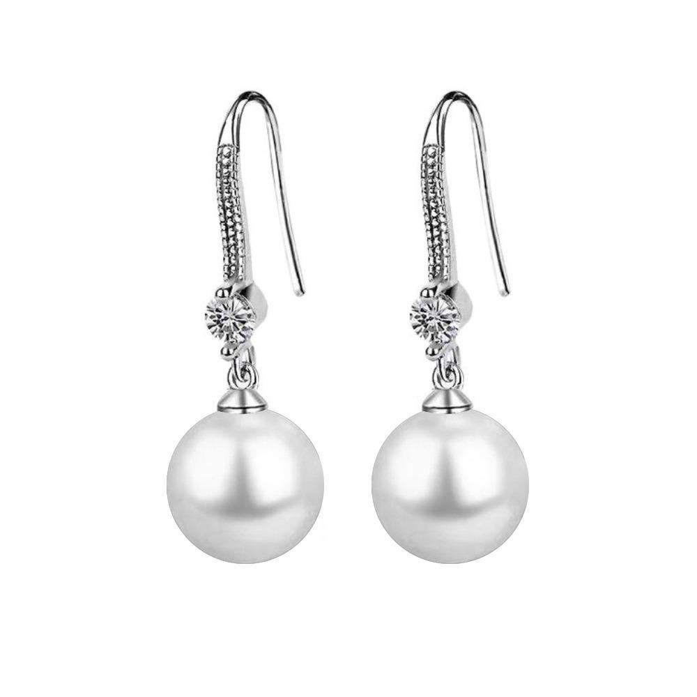 1 Pair Water Imitation Pearls Drop Earrings Round Stud Earrings Fashion Pearl Earrings  Women Gift