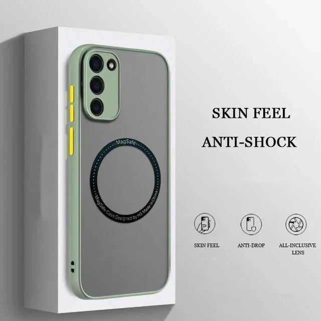 Matte Hülle Samsung Galaxy S24 S23 S22 Ultra Plus S21 S20 FE Für Magsafe Magnetic Charge Bumper Kameraschutz Cover funda