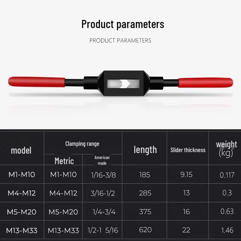 Verstellbarer T-Griff-Gewindebohrer & Aufbohrwerkzeug aus Vollstahl
