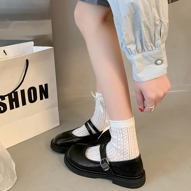 Fashion Brown Mary Jane Women's Shoes Spring 2025 Retro Round Head Match Skirts Thick Heel Versatile PU Leather Comfortable Single Shoes