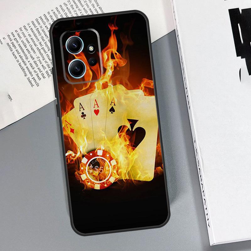 Spades Poker Play Cards Ace Case For Xiaomi Redmi Note 14 10 11 12 13 15 Pro Plus Cover For Redmi 15 15C 14C 12C 10C 13C