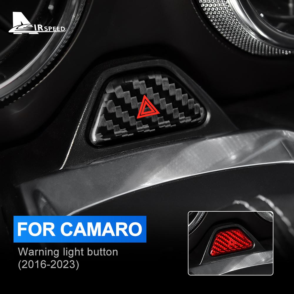 

Real Hard Carbon Fiber Sticker For Chevrolet Camaro 2016-2023 Car Warning Light Button Frame Cover Interior Trim Accessories With HolePqS