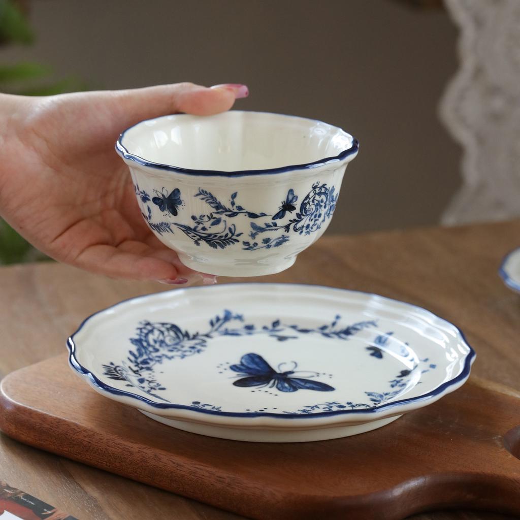 Kaffeetassen mit hohen optischen Ansprüchen High-End und exquisite Tassen Französischer Retro-Stil Keramiktassen- und Untertassensets Wassergläser Nische