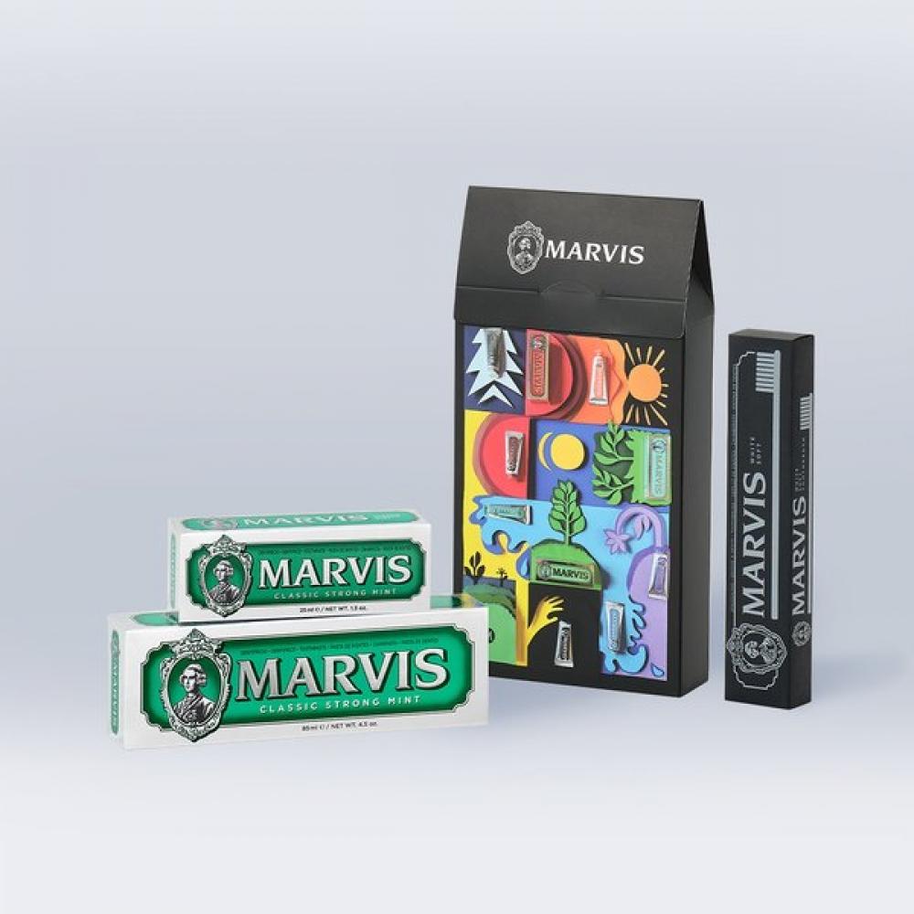 Marvis Toothpaste Set  85ml + 25ml + Toothbrush Single option