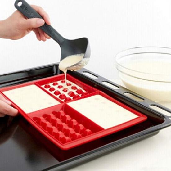 Nützliche Waffeln Kuchen Schokolade DIY Pfanne Silikonform Backform Küchenwerkzeug