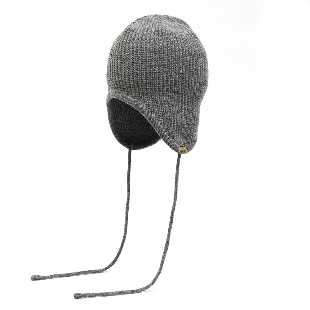 Gold Messing Etikett Unisex Winter Kaschmir Mischung Kordel Ohrenklappen Winddicht Warm Solide Passform Schlabbermütze Strickmütze Schnee Totenkopf Stilvoll Ski Koreanisch