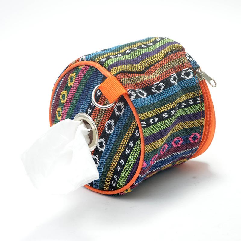 Outdoor Camping National Style Folding Toilet Paper Tissue Case Holder Portable Travel Napkin Storage Bag Durable Box