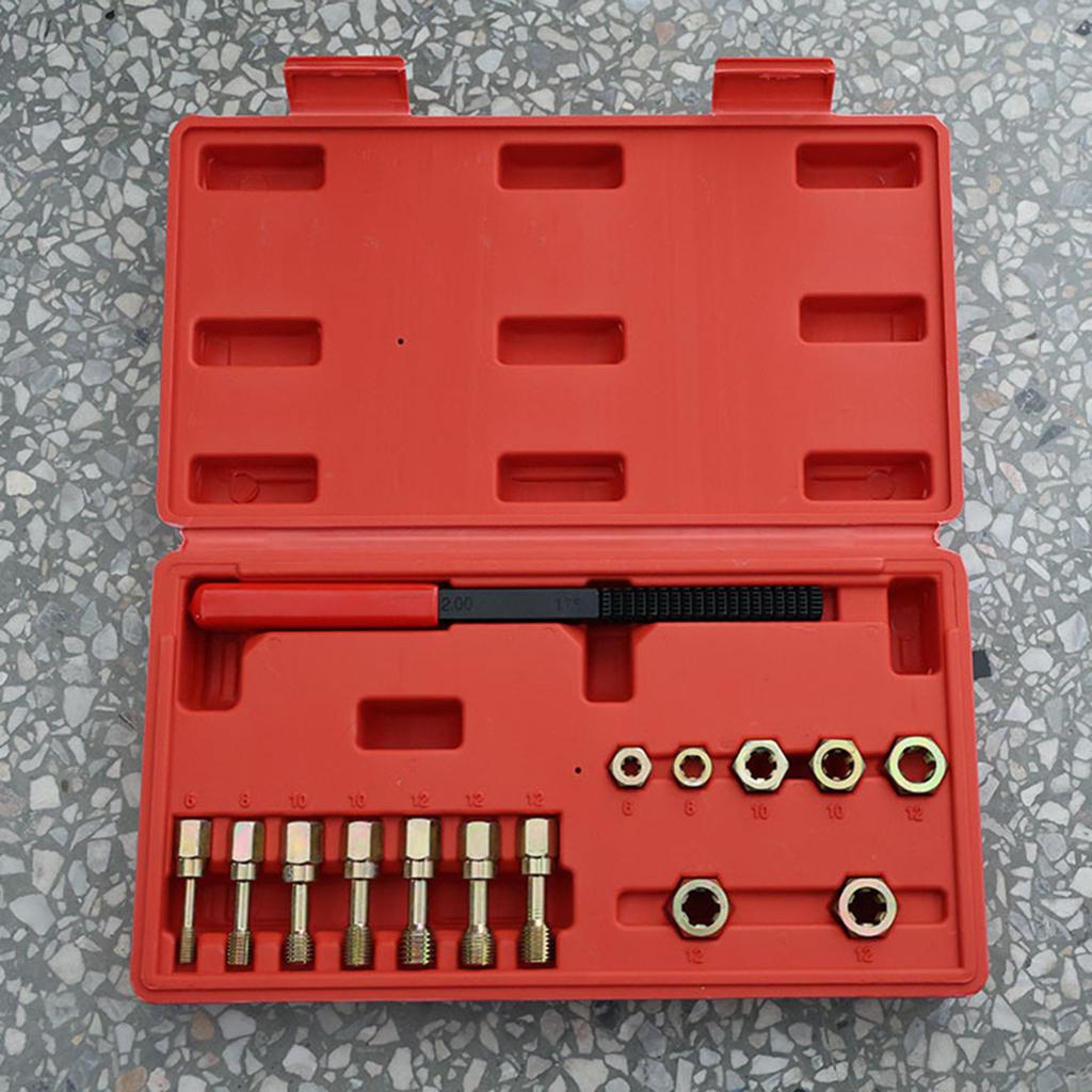15Pcs Thread Repair Kit with Clearly Marked Taps Dies and Thread File In Storage Case Thread Chaser