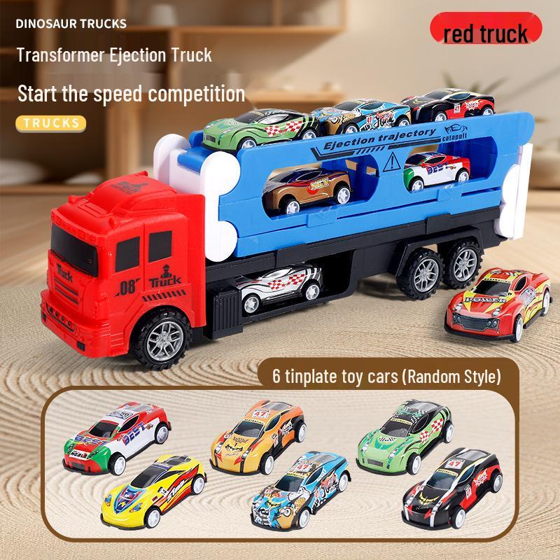 Children's Transforming Dinosaur Track Car with Storage, Alloy Material, Boys' Toy, Extended Edition 