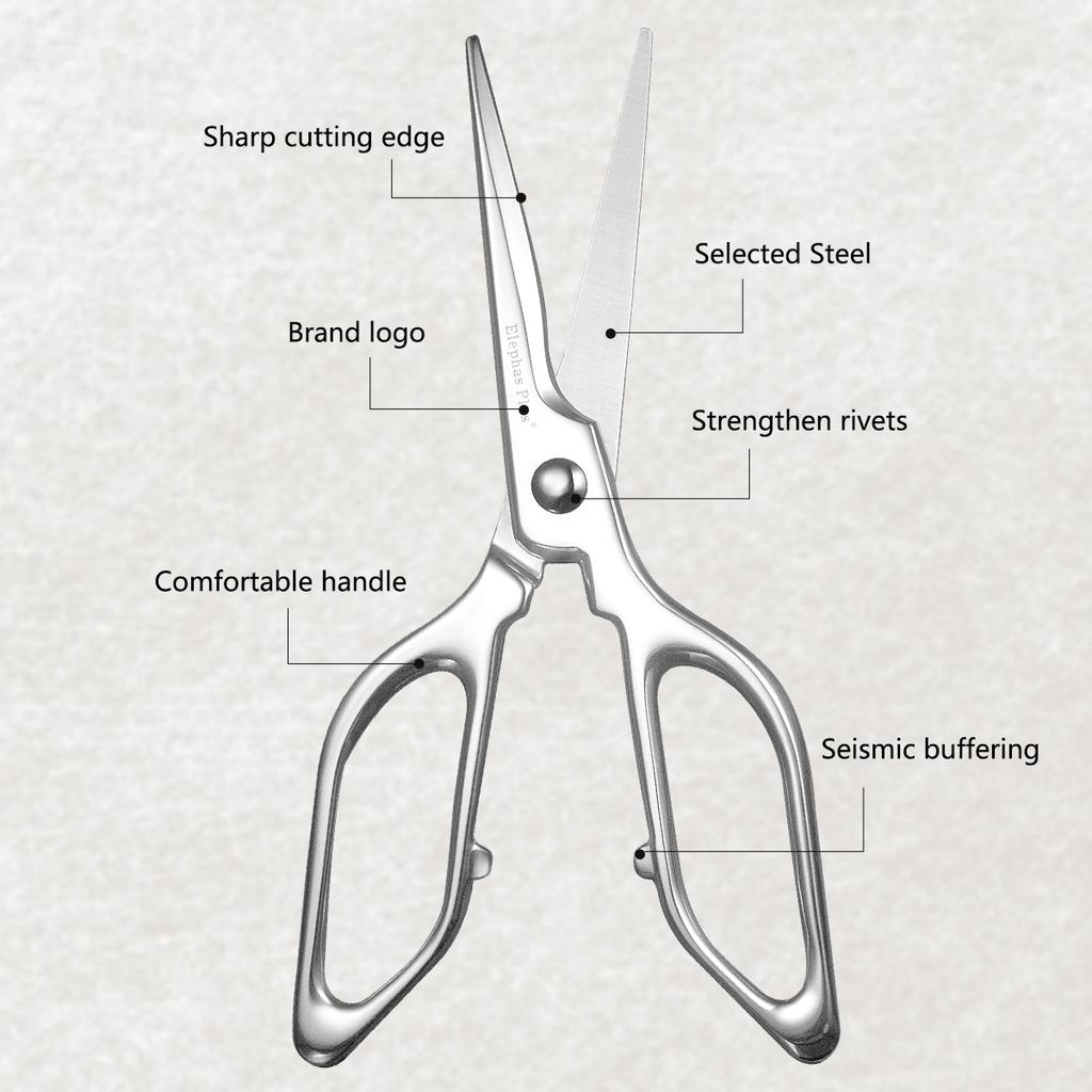 Premium Steel Kitchen Shears Ergonomic Poultry Fish Bone Scissors Culinary Tool Set with Gift Packaging Professional5