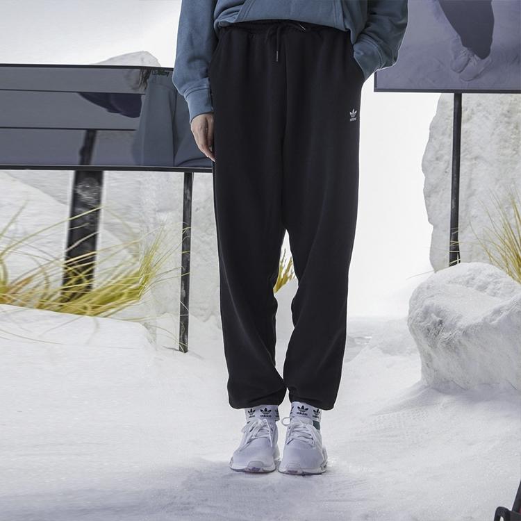 adidas Originals Tape Jogger Solid Color Fleece Logo Micro Marked Cuffed Warm Casual Sports Pants Winter Knitted Sports Pants Women Joggers HB6029
