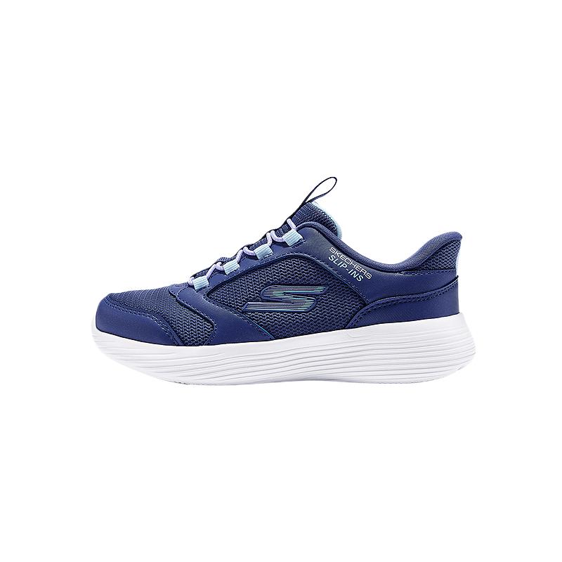 Skechers Kids Mesh Leather Comfortable Fashion Trendy Simple Low Top Casual Shoes Kids sneaker Navy-Blue 303855L-NVY 28.5
