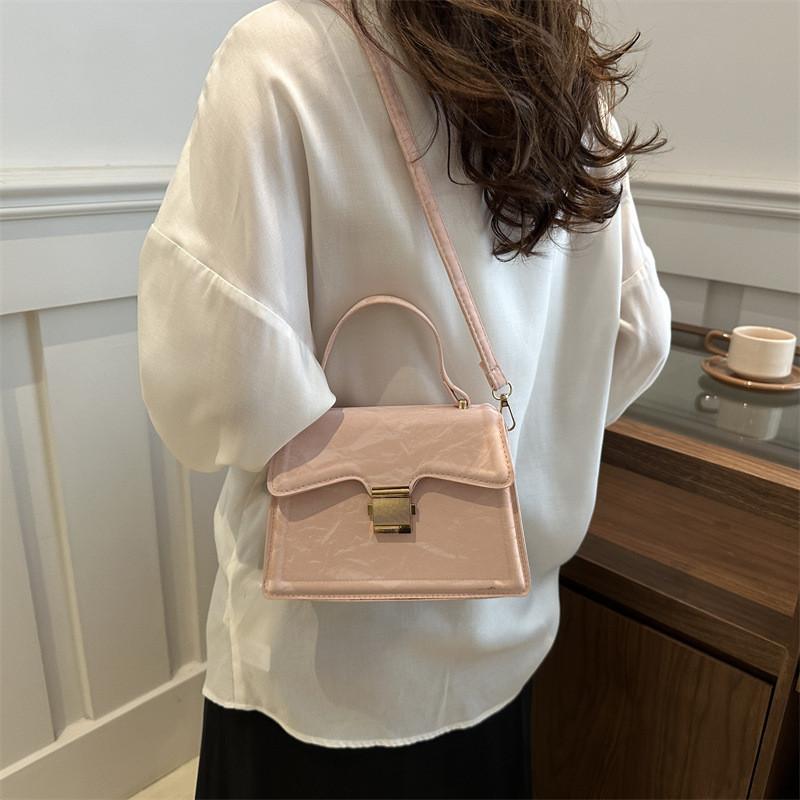 Chic Retro Casual Small Square Handbag Stylish Crossbody Bag In Soft Pu Leather