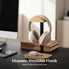 Desktop Headphone Stand Aluminum Alloy Wood Curved Top Headset Holder