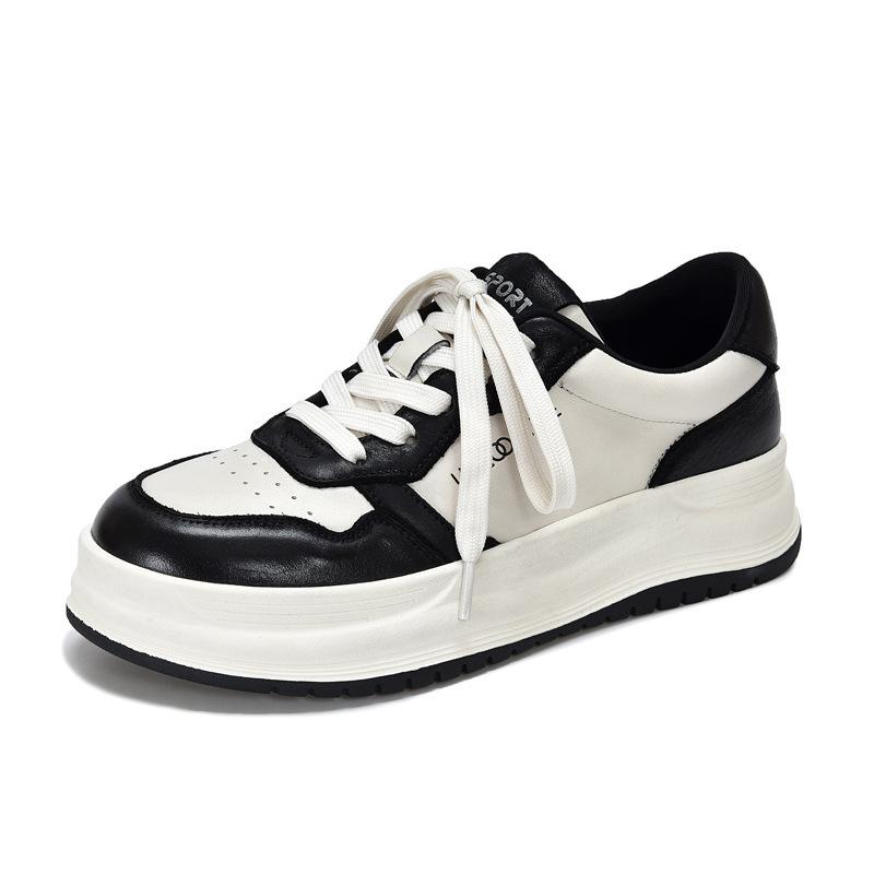 Fashion GKTINOO Genuine Leather Shoes Women Flats Comfy Soft Soled Loafer Ethnic Moccasins Chunky Sneakers Vulcanize Rubber