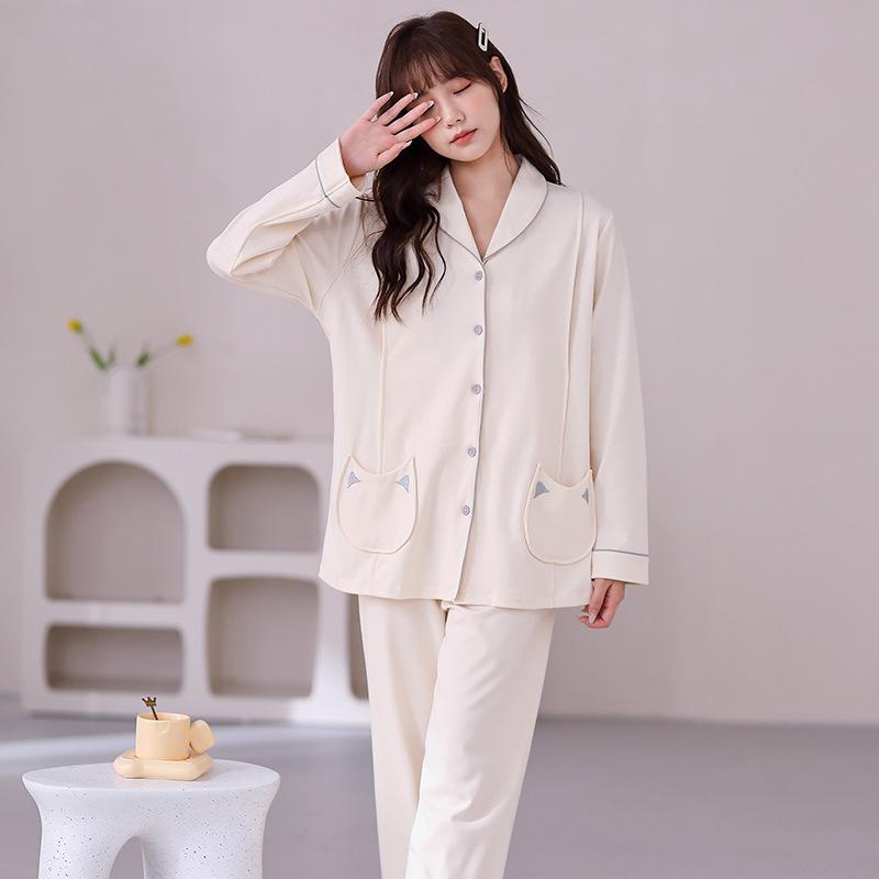 Cotton Postpartum Clothing Four Seasons Type A Breastfeeding Sleepwear Outerwear Home Clothes Pregnant Women's Set