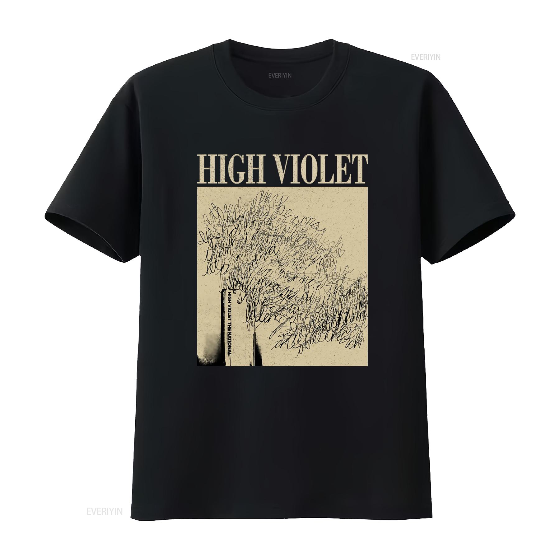

High Violet The National Band Music Vintage Midcentury Minimalist T Shirt Retro Style Print vintage Washed Versatile Stylish 4XL