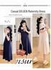 Summer 2026 Maternity Color-Block Zipper Polo Dress - Casual Loose A-Line Mid-Length Skirt