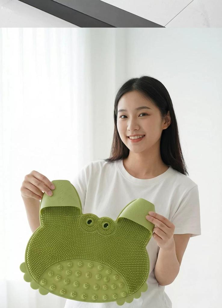 Wall-Mounted Anti-Slip Shower Mat: Foot, Back Scrubber & Massager