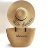 Straw Tote Bag & Wide Brim Sun Hat 2-Piece Set, Beach Bag and UV Protection Straw Hat Combo for Women, for Vacation & Travel