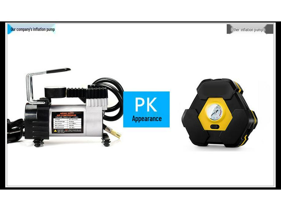 Portable 12V Metal Car Tire Air Pump: Emergency Single Cylinder Electric Tool