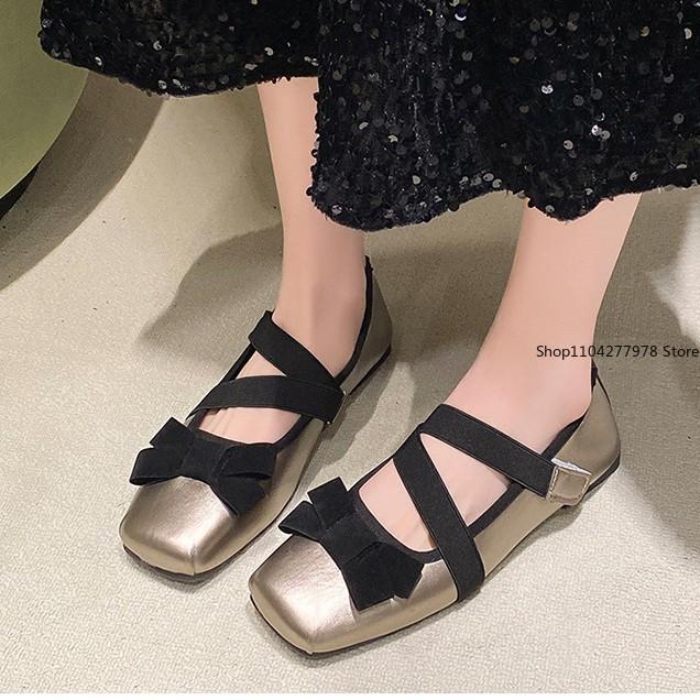 Fashion Designer Spring Women Mary Jane Shoes Fashion Square Toe Ladies Comfort Soft Sole Flats Women's Comfort Ballerinas Shoes