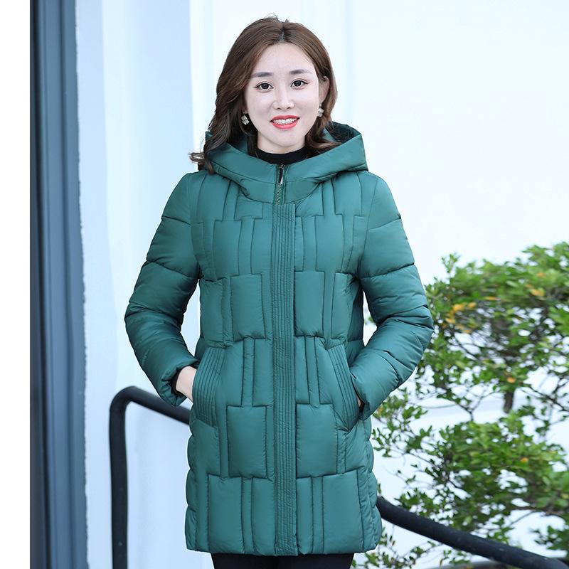

Новая осенне-зимняя женская куртка с капюшоном, сохраняющая тепло с длинными рукавами и хлопковой подкладкой, высококачественная женская верхняя одежда, женские топы средней длины