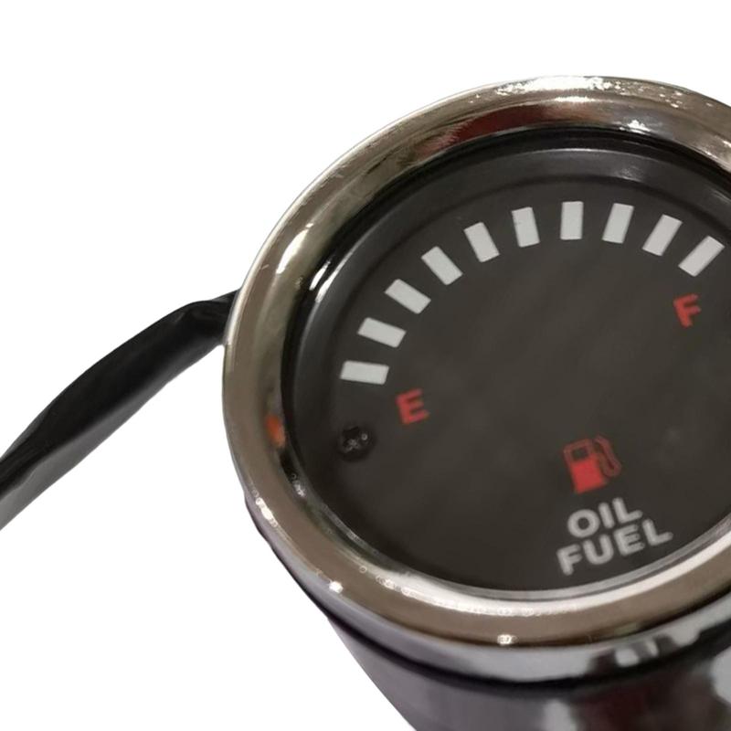 Motorcycle Oil Fuel Gauge Alloy LED Oil Meter Universal Odometer Fuel Level Indicator for Motorbike Dashboard Upgrade