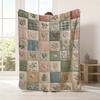 1 szt. Vintage Serce Kwiatowy Patchwork Pikowana Koc Rzutowy Przytulny Wystrój Domu w Stylu Wiejskim Koc na Kanapę Łóżko Sofę