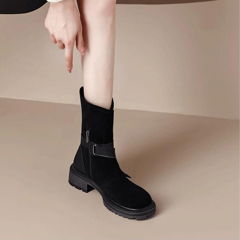 Ankle Women Boots Fashion New Chunky Shoes Suede 2025 Trend Winter Chelsea Boots Brand Party Women Sneakers Knight's