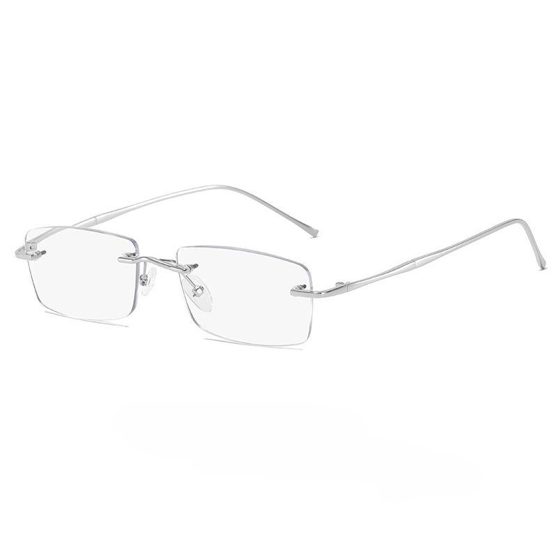 Luxury Designer Metal Frameless Reading Glasses Women Fashion Ultra-Lightweight Versatile Blue Light Blocking Presbyopia Glasses