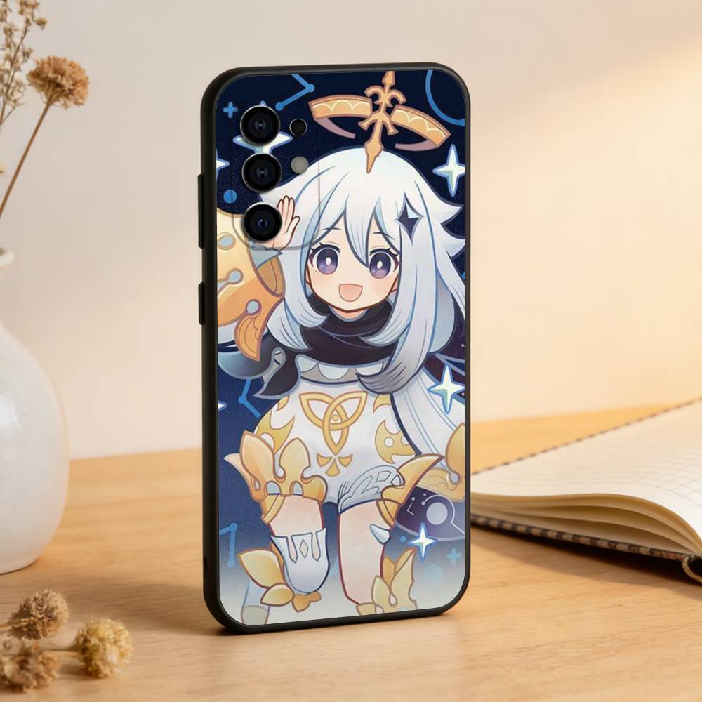 G-Genshin Impact P-Paimon Phone Case For Samsung S25,S24,S21,S22,S23,S30,Ultra,S20,Plus,Fe,Soft Silicone Black Cover