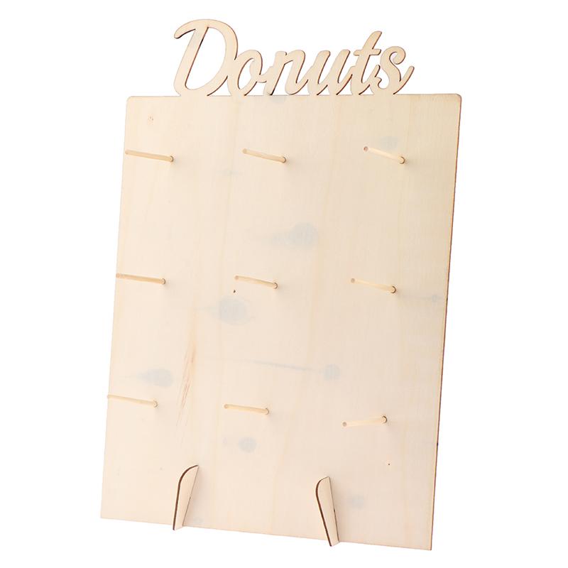 Wooden Donuts Wall Display Stand Holder - Candy Sweets Doughnut Rack For Party