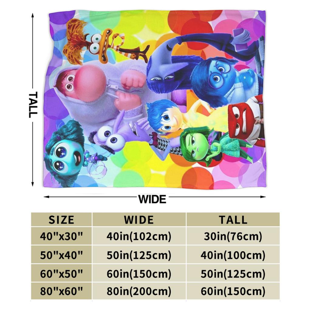 Inside Out Wool Blanket Cartoon Action Comedy Funny Throw Blankets for  Sofa Bedding Lounge 125*100cm Rug Piece,