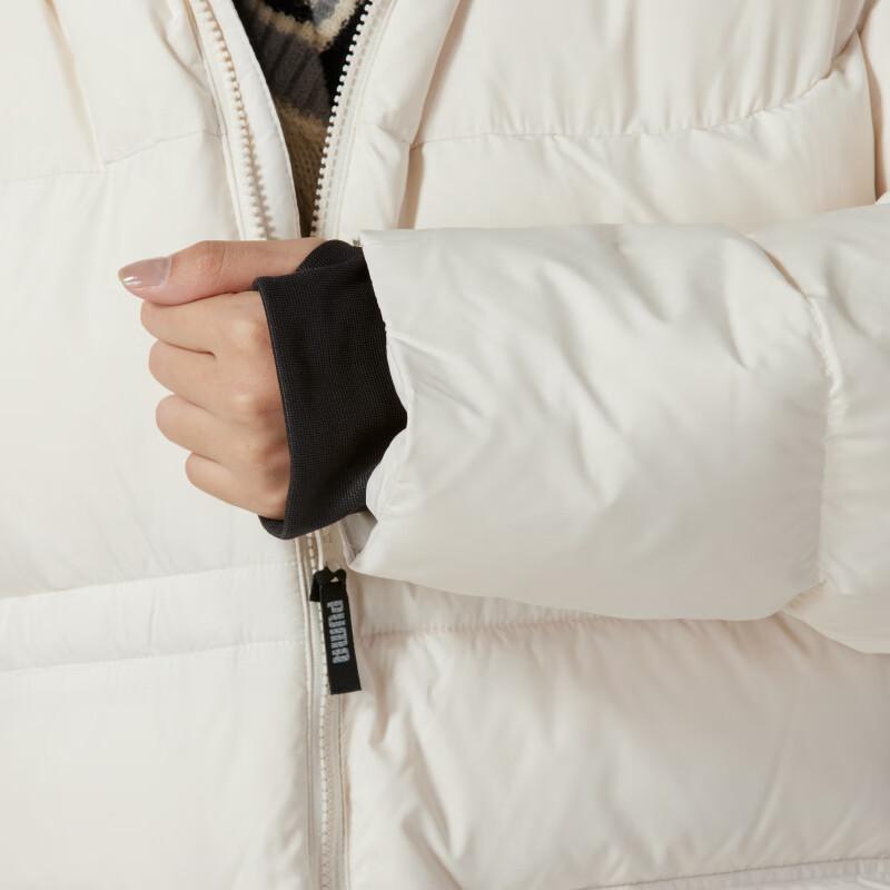Puma Solid Color Warm Windproof Hooded Down Jacket Women outerwear Off-White 629740-87