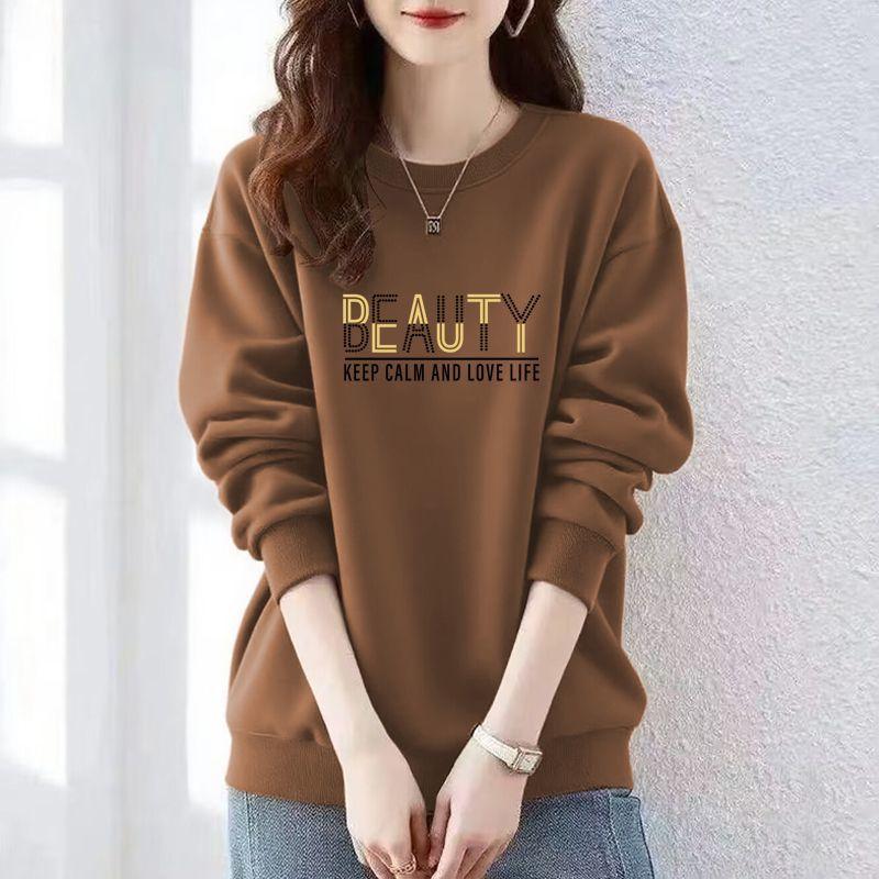 Bluza Damska Nowa Moda Koreańska Wiosna Jesień Luźna Okrągły Dekolt Długi Rękaw Top Kurtka