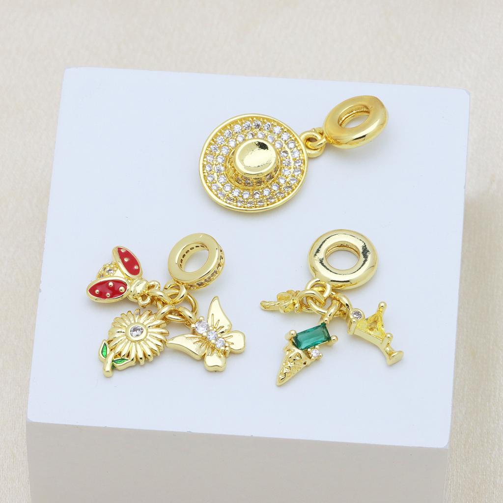 Panjiadora Armband Schlange Schmetterling Kosmetik Kamm Zahn Prinzessin Rock Cowboyhut Anhänger