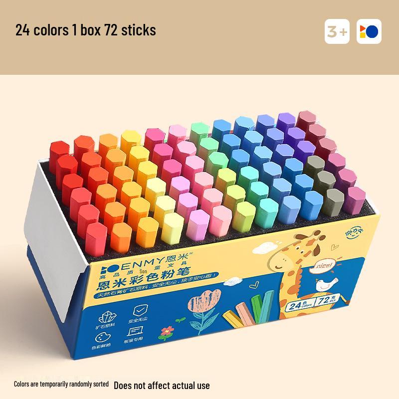 Enmi Dustless High-Color Safe Blackboard Chalk for Teachers and Students
