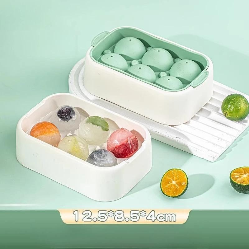 1PC Silicone Gel Ice Lattice Frozen Ice Cube Artifact Ice Making Mold Household Silicone Tray with Lid зелёный