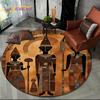 2025 New Ancient Egypt Hieroglyphic Mythology Wall Painting Glyph Round Carpet Rug for Bedroom Living Room Sofa,Decor Floor Mat