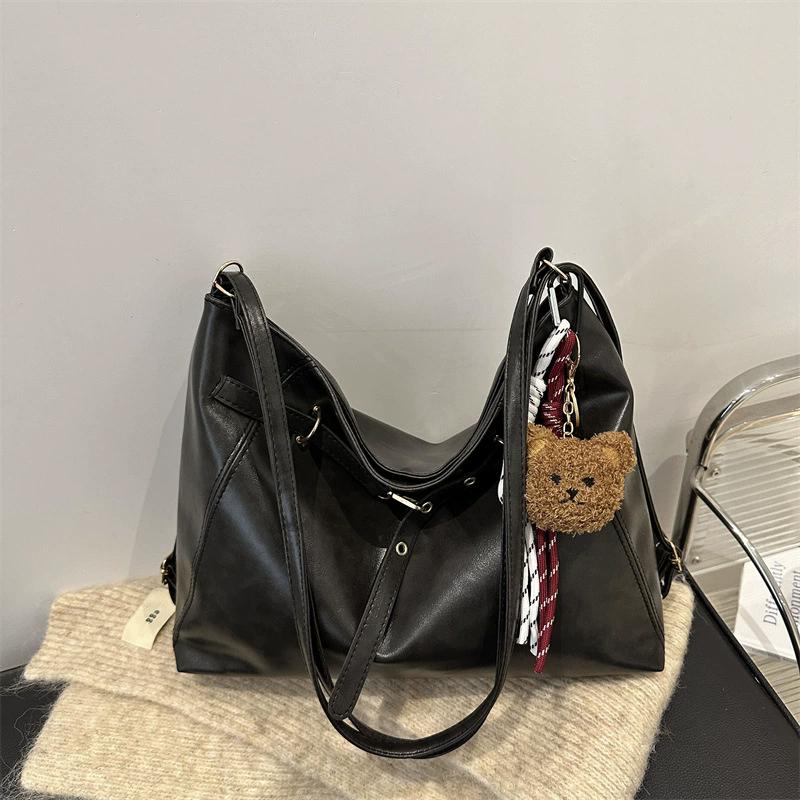 Vintage Large Capacity Women's Shoulder Bag Fashion Backpacks Pu Leather Ladies Crossbody Bag Female Commuter Handbags KTY