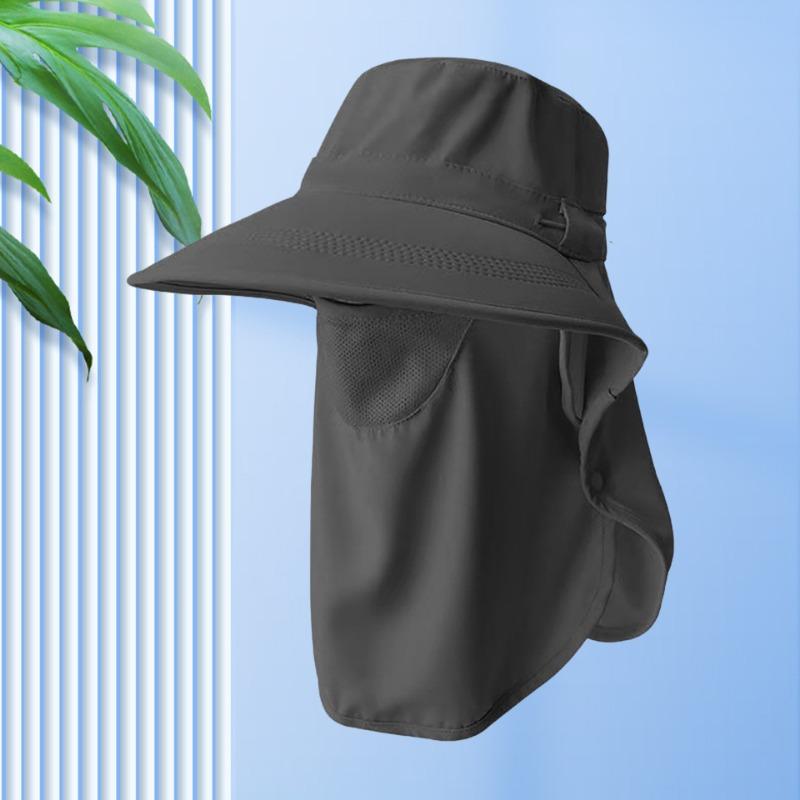 

Солнцезащитная кепка дышащая маска для лица защита шеи интегрированная солнцезащитная шляпа защита от УФ-лучей уличная солнцезащитная шляпа лето one size fits all темно-серого