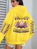 Women's Christmas Tree Pattern Hoodie - Comfortable Autumn Casual Wear