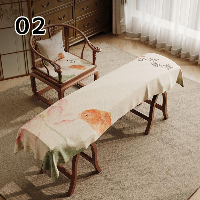 Lotus Printed Guzheng Cover Chinese Zither Dust Proof Protector Elegant Flannel Soft Piano Keyboard Cover for Women Home Decor