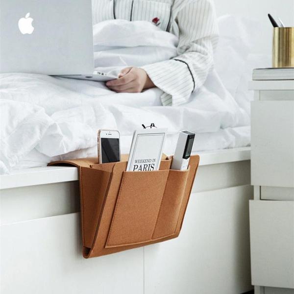 Felt Bedside Hanging Storage Bag with Multiple Pockets for Easy Organization