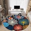 1pc Fireworks Pattern Carpet, Round Non Slip Durable Large Size Office Carpet, Suitable for Office